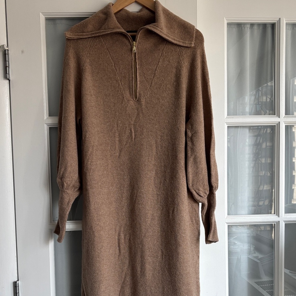 J Crew quarter Zip Knit Sweater Dress